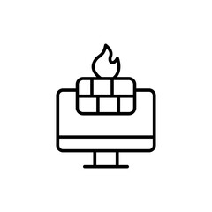 Poster - Firewall outline icons, minimalist vector illustration ,simple transparent graphic element .Isolated on white background