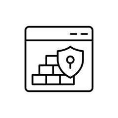 Poster - Firewall outline icons, minimalist vector illustration ,simple transparent graphic element .Isolated on white background