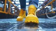 © Irfan - Innovative industrial safety footwear Bright yellow protective footwear designed for maximum protection