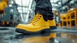 © Irfan - Innovative industrial safety footwear Bright yellow protective footwear designed for maximum protection