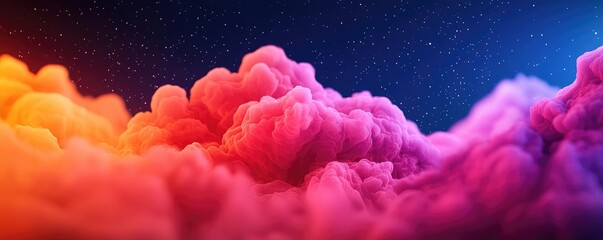 Aufkleber - Starry abstract background idea. Vibrant abstract clouds create a stunning visual effect, merging colors with cosmic beauty.
