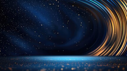 Poster - Starry abstract background idea. A vibrant abstract background with swirling colors and sparkling stars.