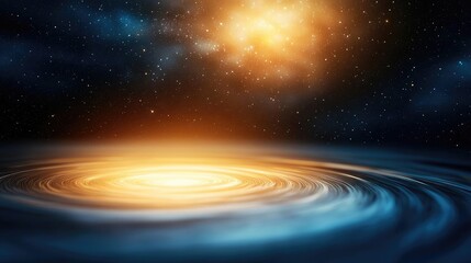 Poster - Starry abstract background idea. An abstract representation of a cosmic swirl with bright central light in the universe.