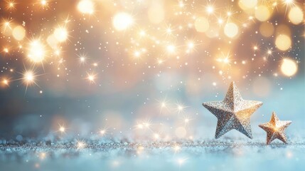 Aufkleber - Starry abstract background idea. Sparkling stars with a dreamy bokeh background create a magical atmosphere.