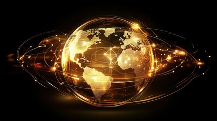 Poster - Glowing Globe Concept for Global Business and Connectivity Ideas