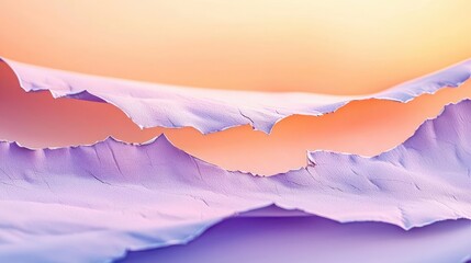 Poster - Torn abstract background concept. Stunning abstract landscape with soft pastel colors and layered textures at sunset.