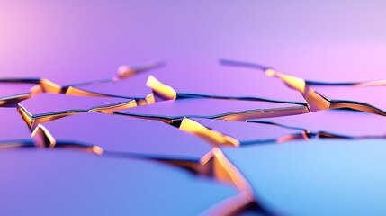 Poster - Torn abstract background concept. A futuristic abstract background with fragmented metallic shapes and vibrant colors.