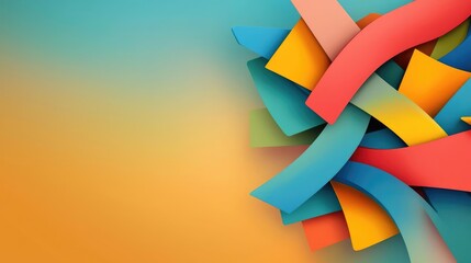 Poster - Graffiti abstract background concept. Colorful abstract shapes intertwined, creating a vibrant and dynamic composition.