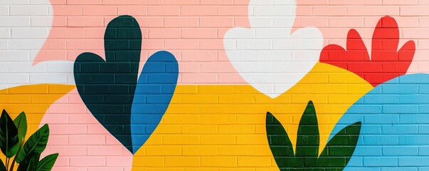 Poster - Graffiti abstract background concept. Colorful mural with abstract shapes and vibrant patterns enhancing urban landscape.