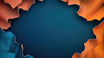 Poster - Torn abstract background concept. Abstract design featuring torn paper edges in vibrant blue and orange colors.
