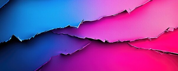 Poster - Torn abstract background concept. Vibrant abstract design featuring torn paper layers in blue and pink hues.