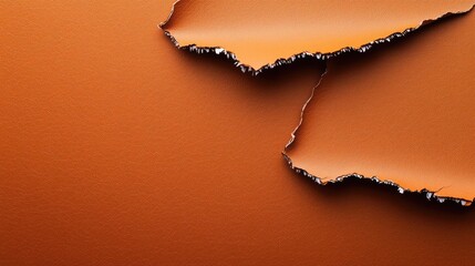 Poster - Torn abstract background concept. Textured orange paper with torn edges creating an artistic background for designs.