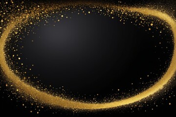 a close up of a gold dust circle on a black background