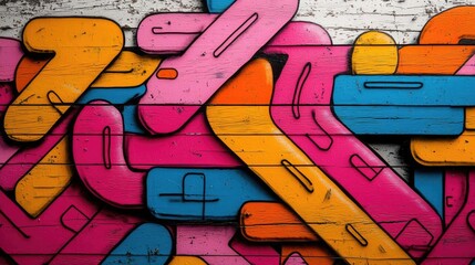 Poster - Graffiti abstract background concept. Vibrant abstract graffiti artwork featuring colorful geometric patterns.
