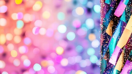 Poster - Sparkle abstract background concept. Colorful bokeh background with vibrant lights and festive decorations for celebrations.