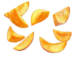 Wall Mural - Fresh Slice Orange isolated on white background.