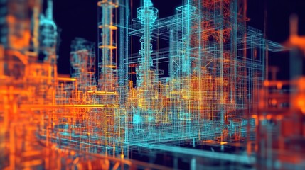 Poster - Abstract Hologram Representation of Industrial Machines and Networks