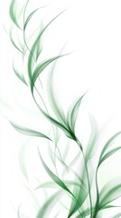 Wall Mural - Abstract Green Floral Design - Delicate Botanical Art Print