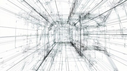 Poster - Detailed Mechanical Engineering Drawing Background in Gigapixel Quality