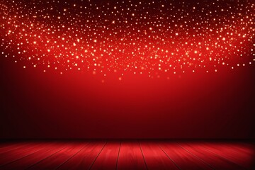 Wall Mural - red background with stars and lights