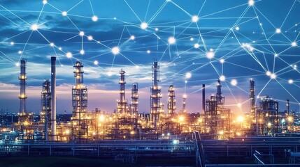 Poster - Abstract View of Connected Machines in a Modern Industrial Factory
