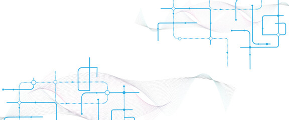 Aufkleber - Vectors Technology blue circuit diagram. High-tech connection system on a white background.