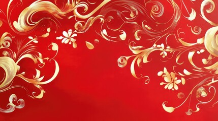 Poster - artistic red envelope design with dynamic swirling red and gold patterns representing energy and pro