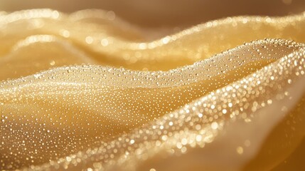 Poster - Droplets abstract background idea. A close-up view of soft waves with shimmering droplets, conveying freshness and elegance.