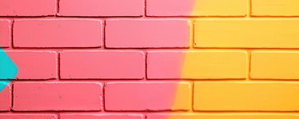 Poster - Graffiti abstract background concept. Vibrant colored brick wall background creating a lively and modern atmosphere.