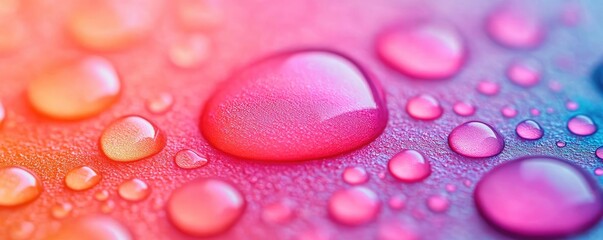 Poster - Droplets abstract background idea. Colorful water droplets on a surface, creating a vibrant and refreshing atmosphere.