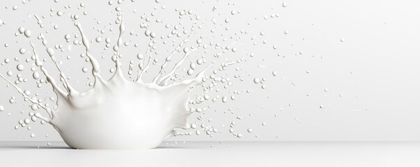 Aufkleber - Droplets abstract background idea. A dynamic splash of white liquid creating an artistic design against a clean background.