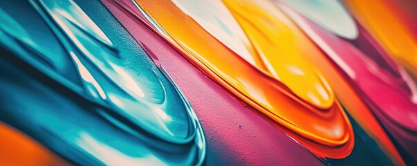 Poster - Graffiti abstract background concept. Vibrant and colorful abstract paint swirls creating an artistic flow.