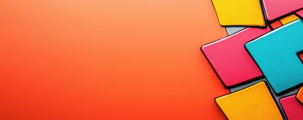 Poster - Graffiti abstract background concept. Colorful abstract shapes on a vibrant orange background create a modern design flair.
