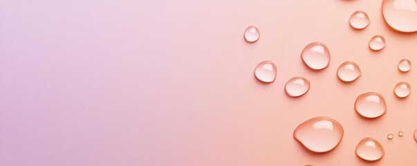 Poster - Droplets abstract background idea. Close-up of water droplets on a smooth gradient background, creating a calming effect.