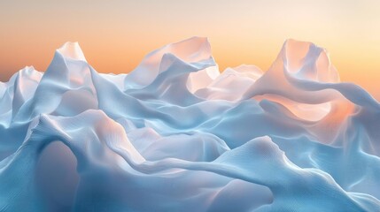 Poster - Droplets abstract background idea. Serene ice formations under a soft sunrise, showcasing nature's beauty and tranquility.