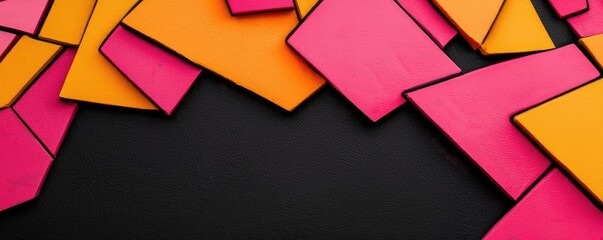 Aufkleber - Graffiti abstract background concept. Colorful sticky notes in vibrant pink and orange, ideal for creative brainstorming.