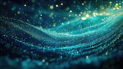 Poster - Droplets abstract background idea. Abstract background with shimmering particles creating a magical and dreamy atmosphere.