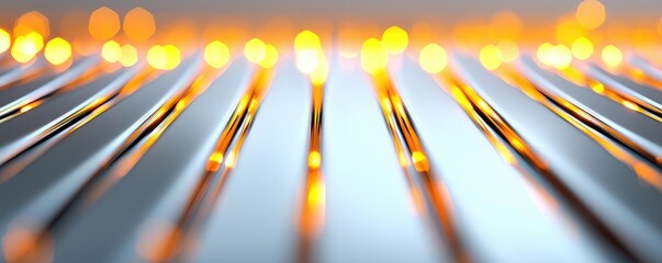 Aufkleber - Sparkle abstract background concept. Close-up shot of metallic lines glistening with warm, glowing light, creating a modern feel.