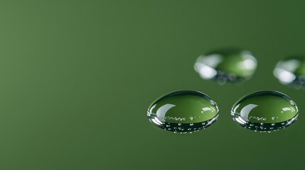Aufkleber - Droplets abstract background idea. Close-up of water droplets resting on green leaves, showcasing nature's beauty and freshness.