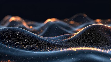 Poster - Sparkle abstract background concept. Abstract wave design with glowing particles creating a mesmerizing visual effect.