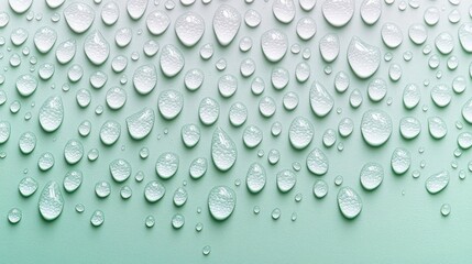 Poster - Droplets abstract background idea. Close-up of water droplets on a surface, showcasing natural beauty and freshness.