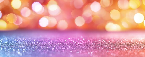 Poster - Sparkle abstract background concept. A colorful blurred background with vibrant bokeh lights and shimmering surface.