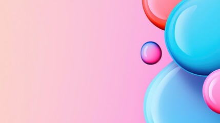 Poster - Droplets abstract background idea. Colorful abstract circles with a smooth gradient background for creative designs.