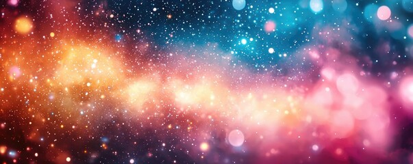 Poster - Cosmic abstract background idea. Stunning cosmic background filled with colorful stars and nebula in vast space.