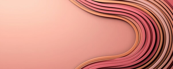 Poster - Circles abstract background concept. Abstract design featuring smooth, flowing lines in shades of pink and beige.