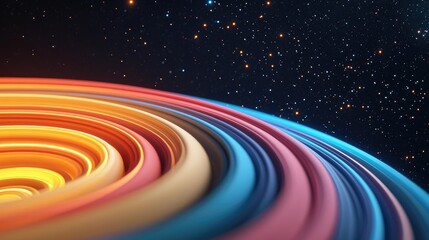 Poster - Cosmic abstract background idea. Vibrant abstract layers create a mesmerizing cosmic landscape of color and depth.