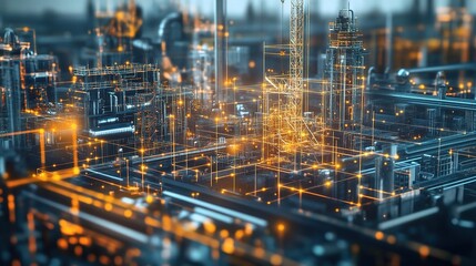 Poster - Advanced Construction Technology Showcase in Modern Urban Setting