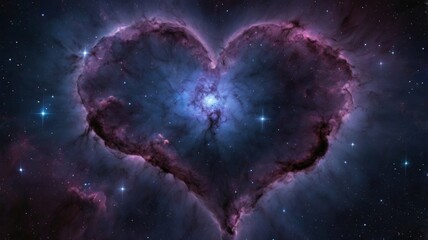 Wall Mural - Heart in the space. Abstract background of the universe.