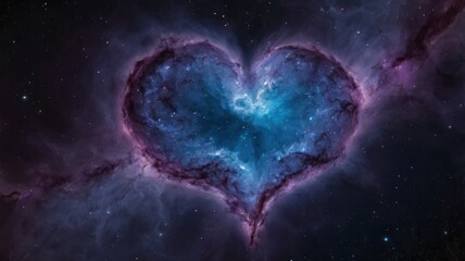 Wall Mural - Heart in the space. Abstract background of the universe.