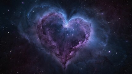 Wall Mural - Heart in the space. Abstract background of the universe.